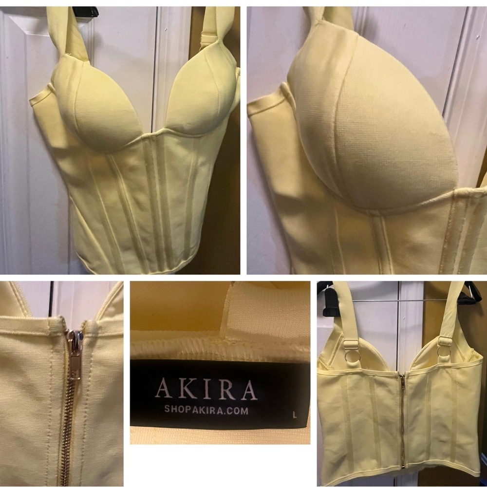 AKIRA Light Yellow Corset Top